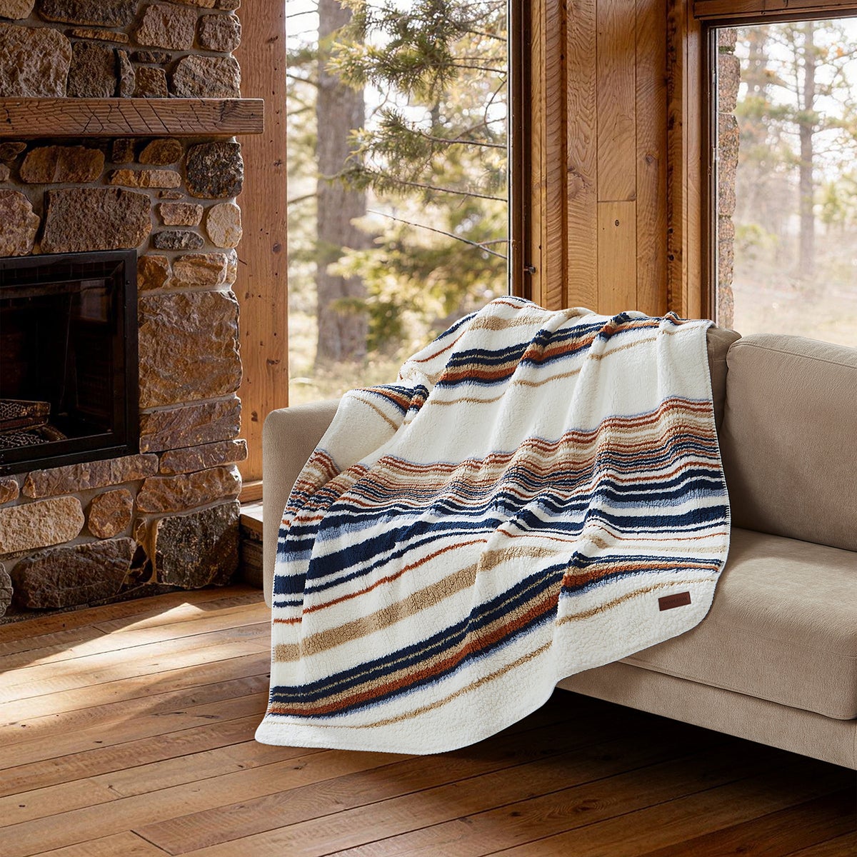 Pendleton 셔파 담요 127x177cm - 사바나스트라이프(아이보리) Pendleton 셔파 담요 127x177cm - 사바나스트라이프(아이보리)