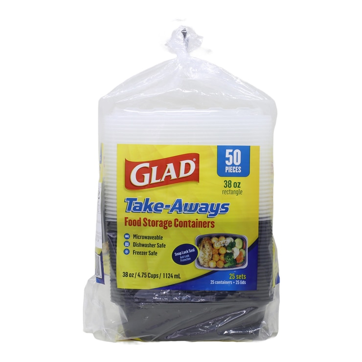 Glad Takeaways Containers 38oz (1.1L) x25 set 8252929