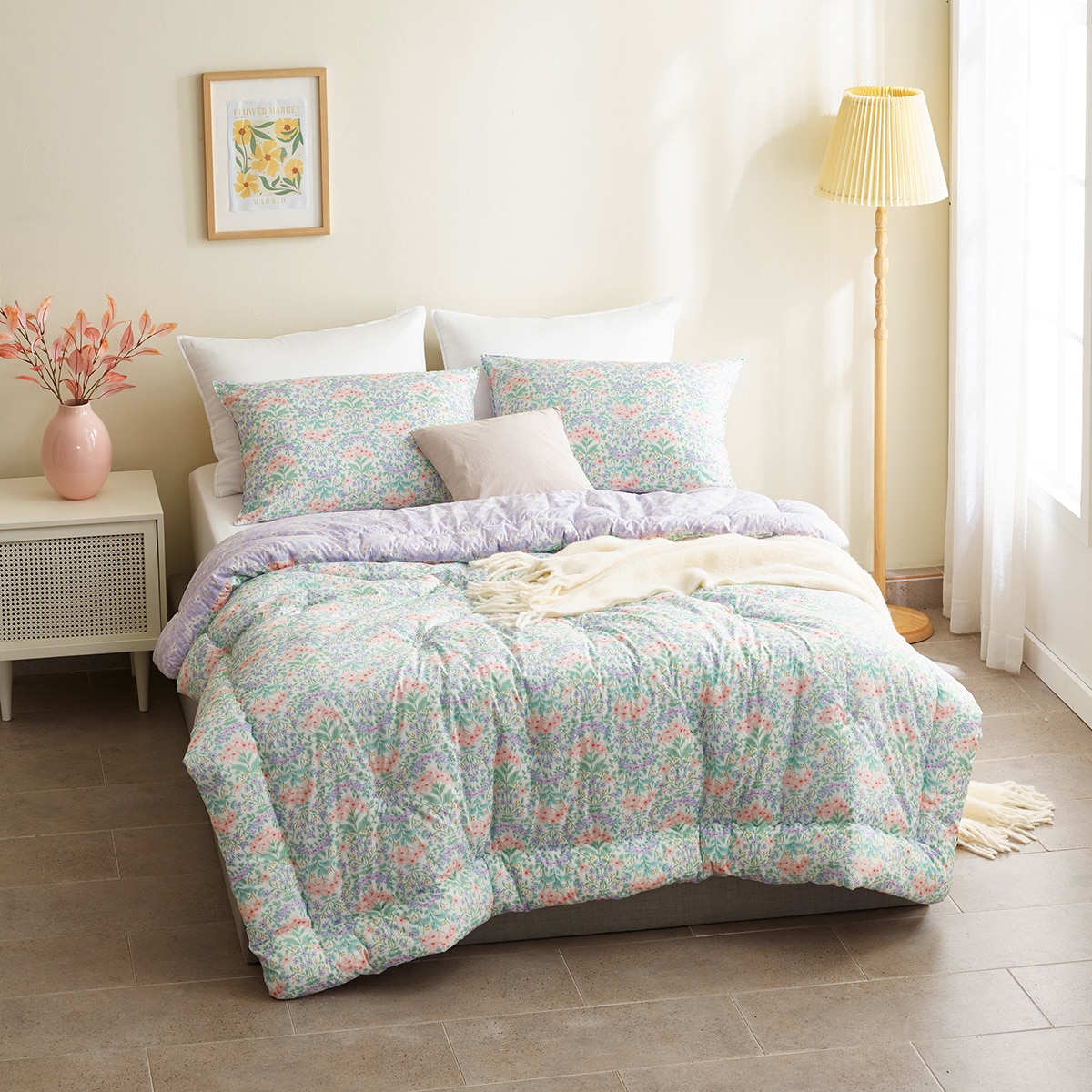 박홍근홈패션 고밀도 면 프린트 차렵이불 - 퀸, 멀티 박홍근홈패션 고밀도 면 프린트 차렵이불 - 퀸, 멀티