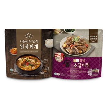 고깃집 차돌박이 냉이 된장찌개 800g x 2 + 궁 양념 소갈비찜 1,020g x 2