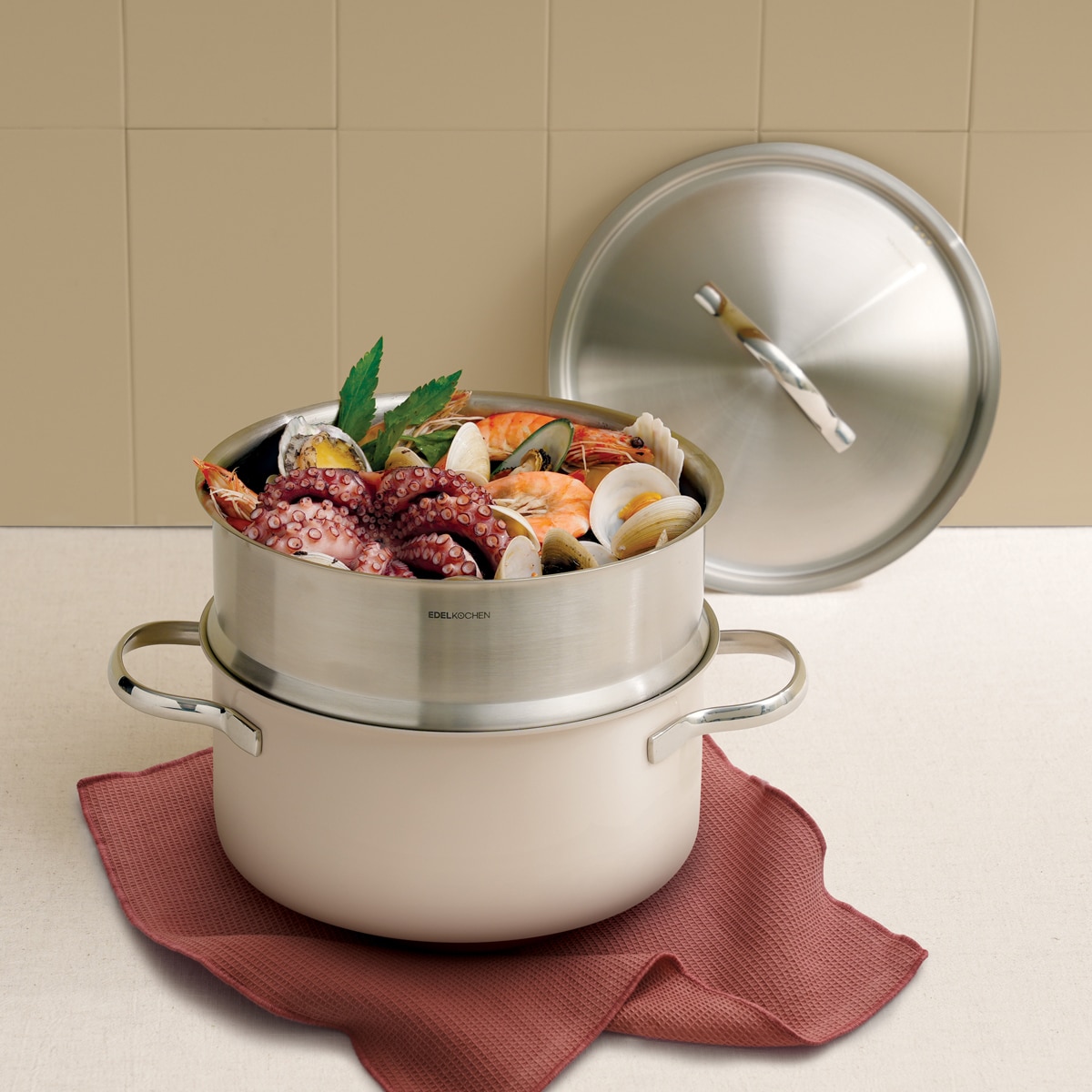 에델코첸 통 3중 냄비 20cm (찜기 포함)