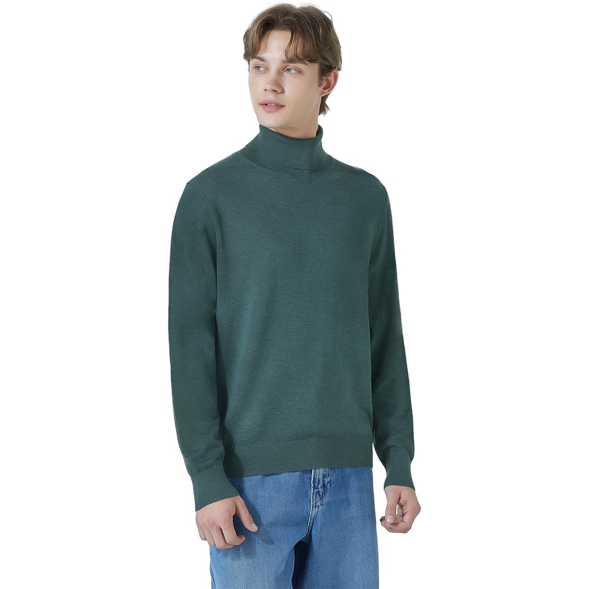 바인 남성 울 블렌디드 터틀넥