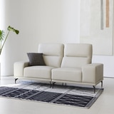 핸슨 루벤지 가죽 소파 3인 - 연그레이