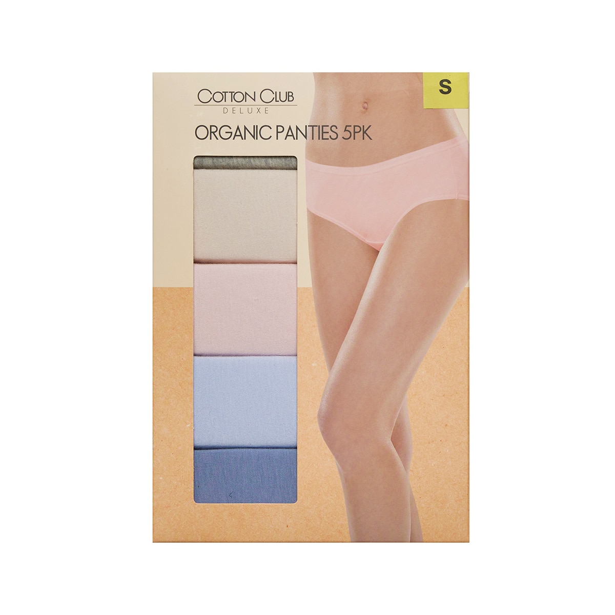 코튼클럽 여성 오가닉 면 팬티 5 매 - 멜란지그레이/베이지/핑크/블루/블루그레이, 90