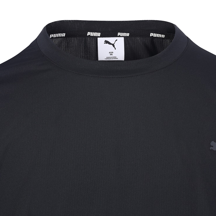 푸마 남성 반소매 러닝 티셔츠 - 블랙, L