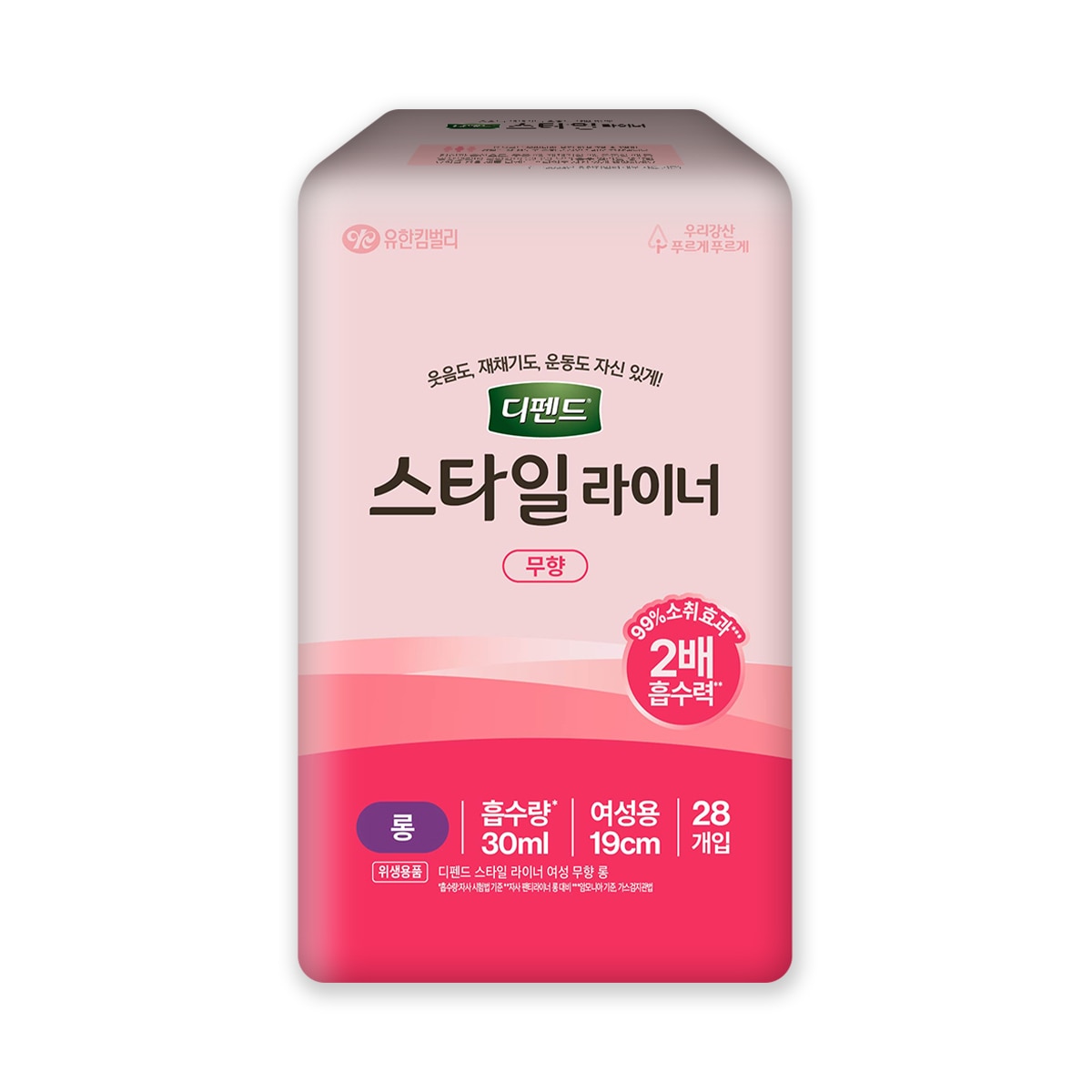 디펜드 스타일 라이너 무향 롱 28개 x 4팩