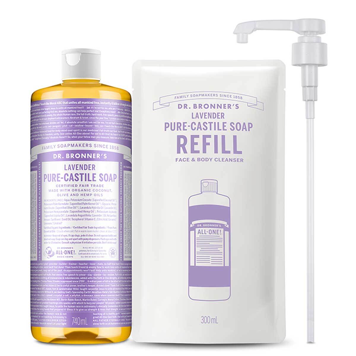 닥터 브로너스 퓨어 캐스틸 솝 740ml+300ml 닥터 브로너스 퓨어 캐스틸 솝 740ml+300ml