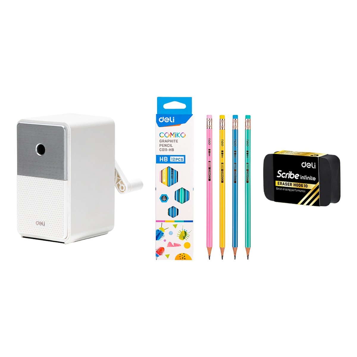 델리 레트로 연필깎이 세트 - 화이트