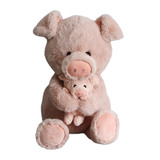 아기를 안고 있는 동물 인형 56cm - 돼지