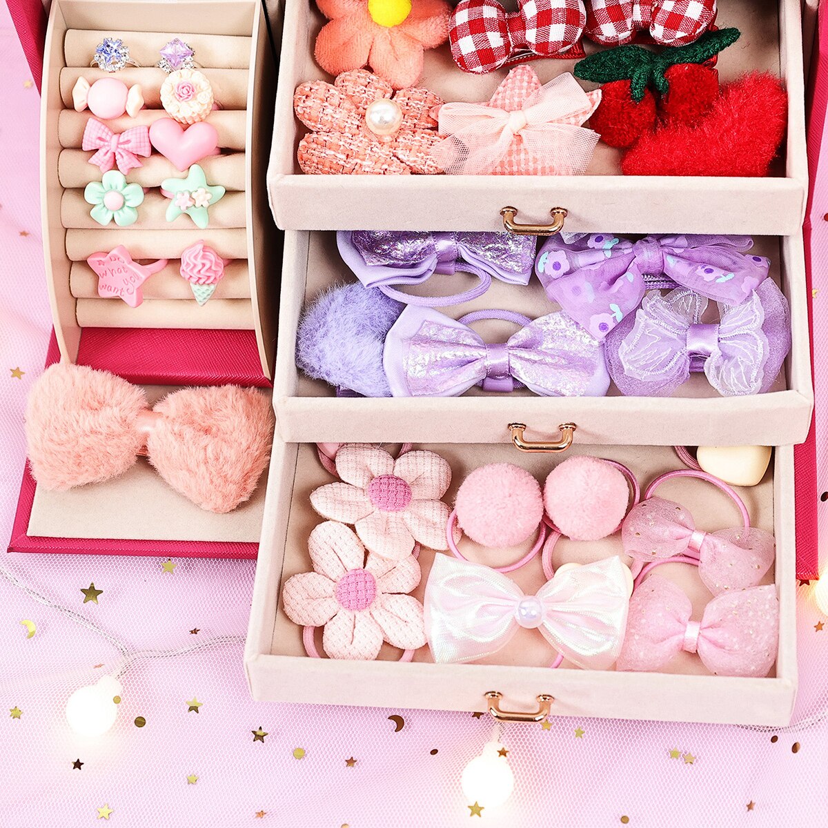 헤어 & 반지 액세서리 80개 세트