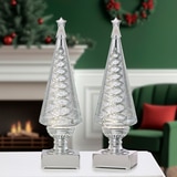 LED 크리스마스 트리 워터글로브 2개 세트 - 실버 LED 크리스마스 트리 워터글로브 2개 세트 - 실버