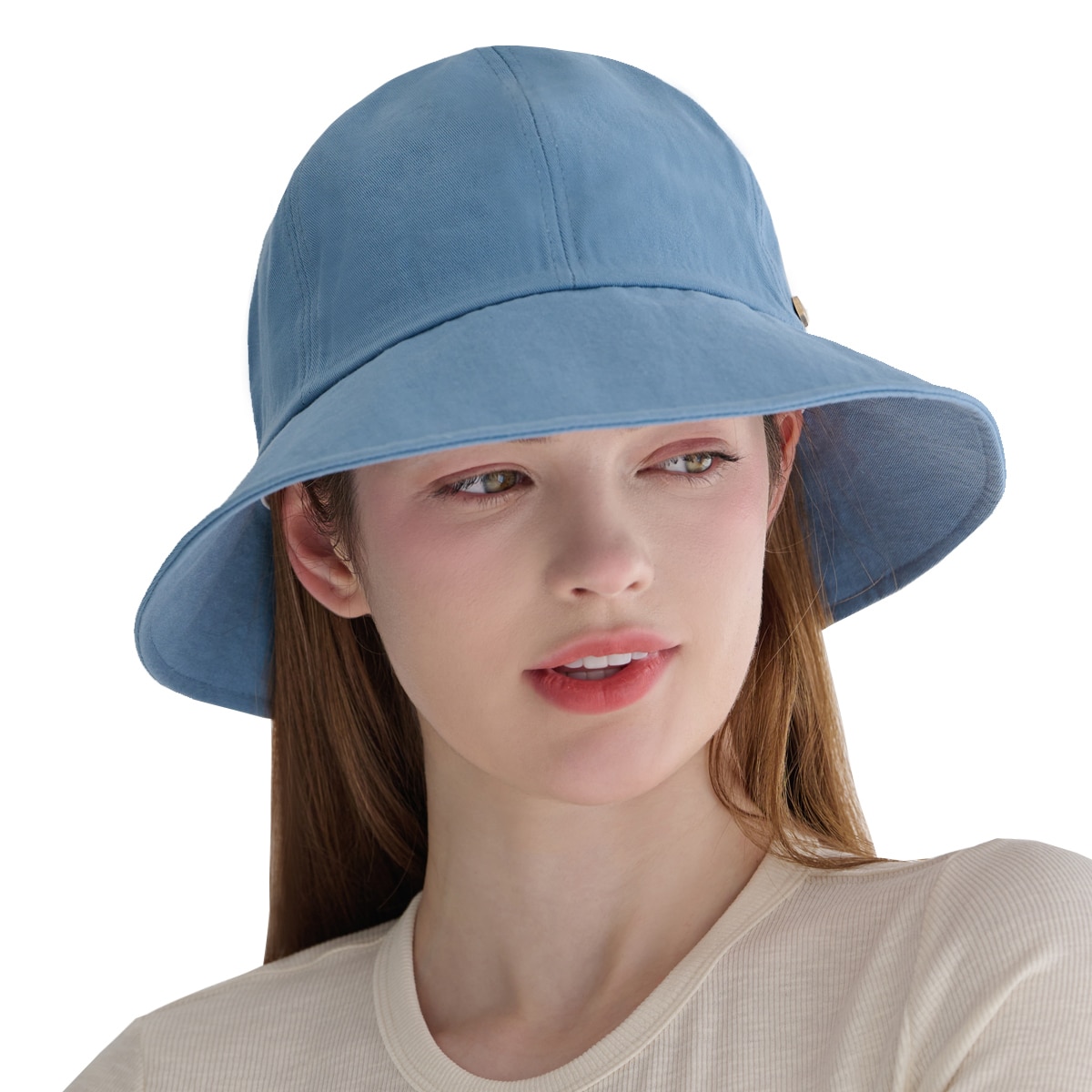 안드레아바나 여성 리본 버킷햇 - 블루