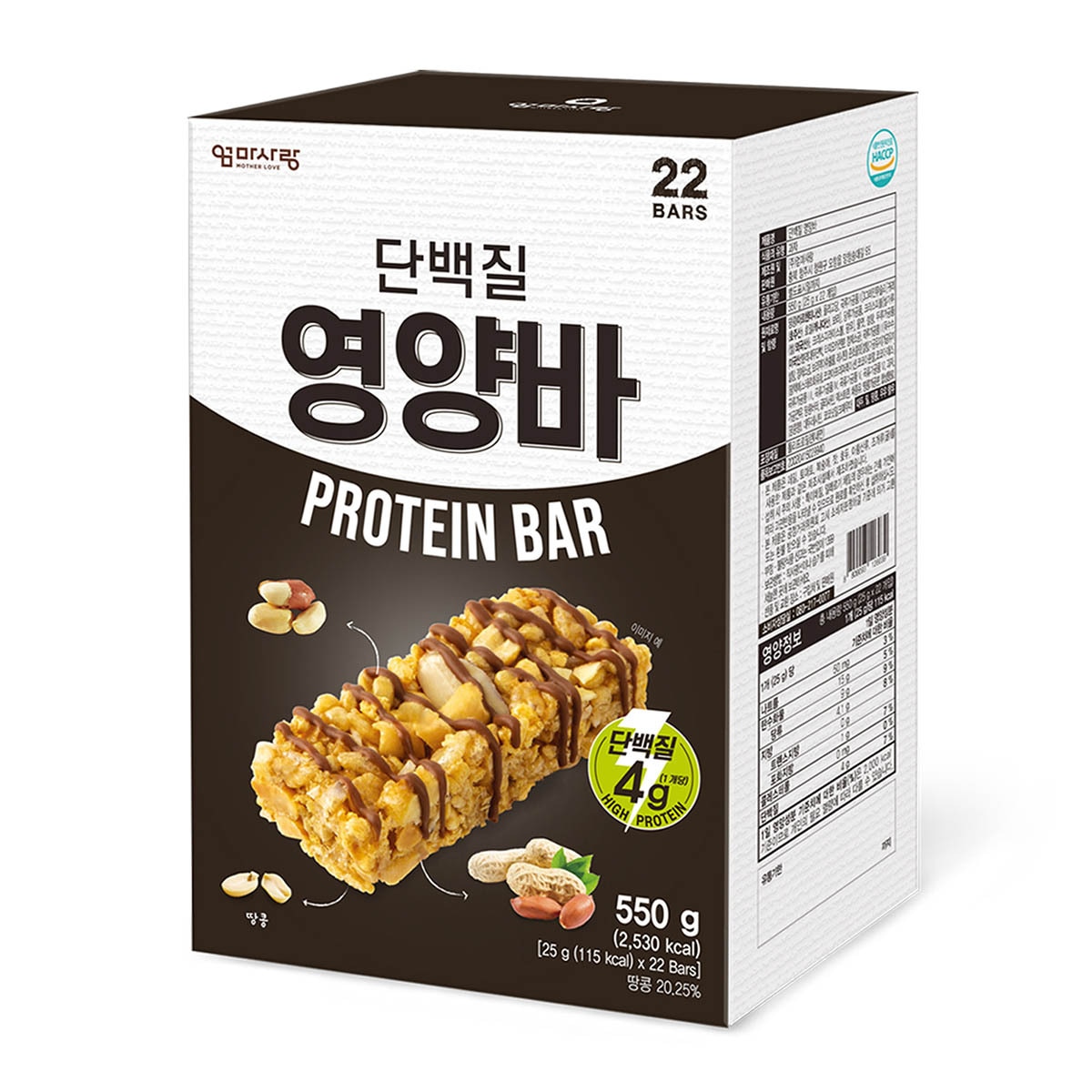 엄마사랑 단백질 영양바 25g x 22개 x 2팩