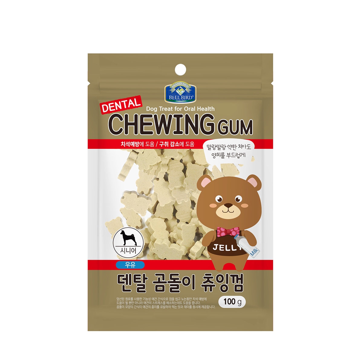 벨버드 애견용 덴탈곰돌이 츄잉껌 100g x 10