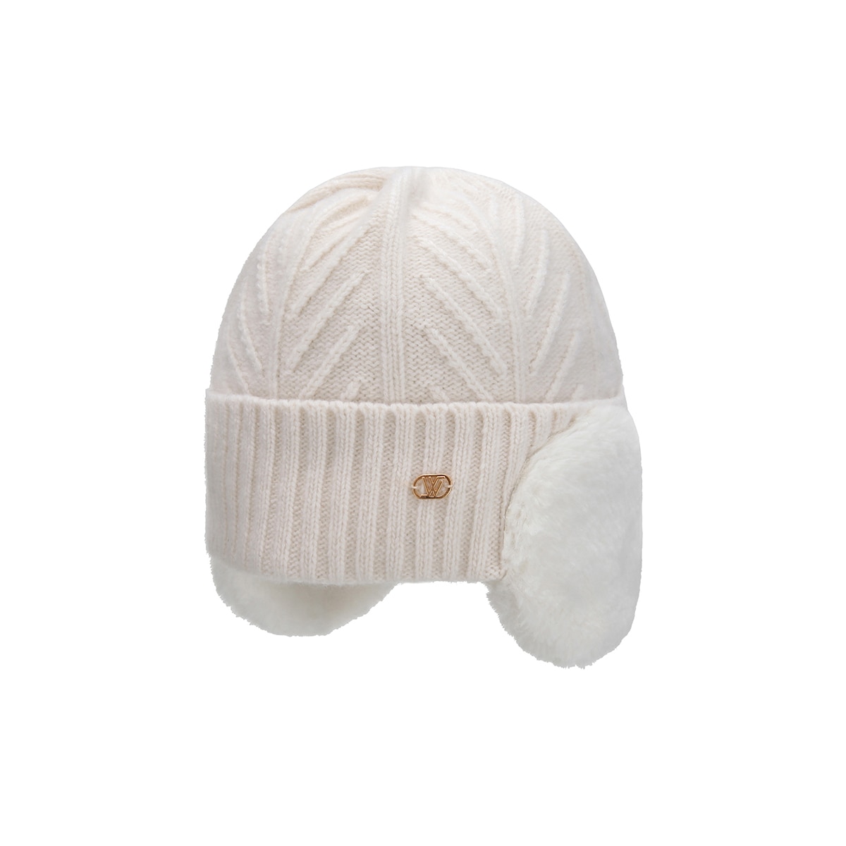 화이트샌즈 알파카 니트 귀달이퍼 비니 아르고 - 아이보리