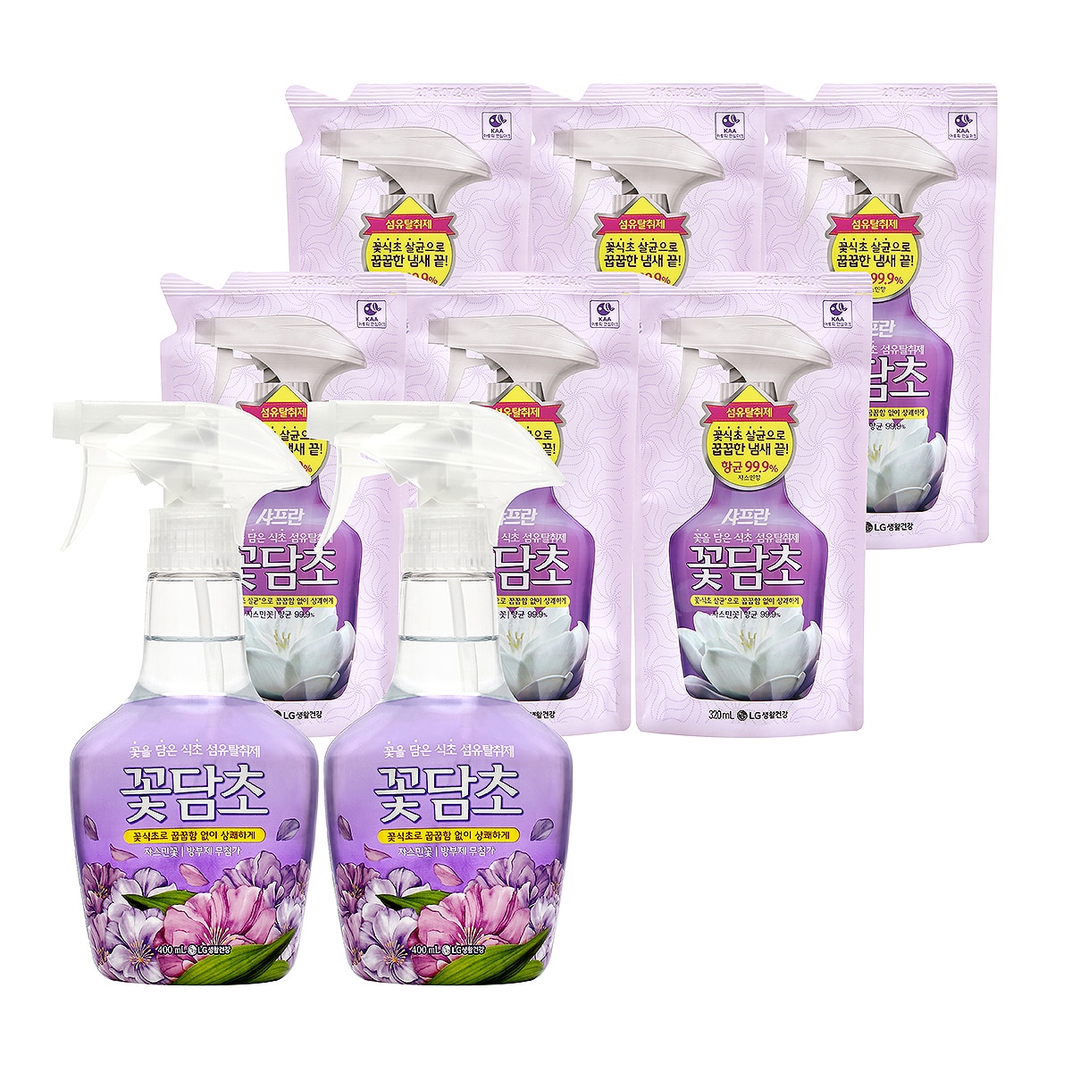 샤프란 꽃담초 섬유탈취제 400ml x 2 + 리필 320ml x 6