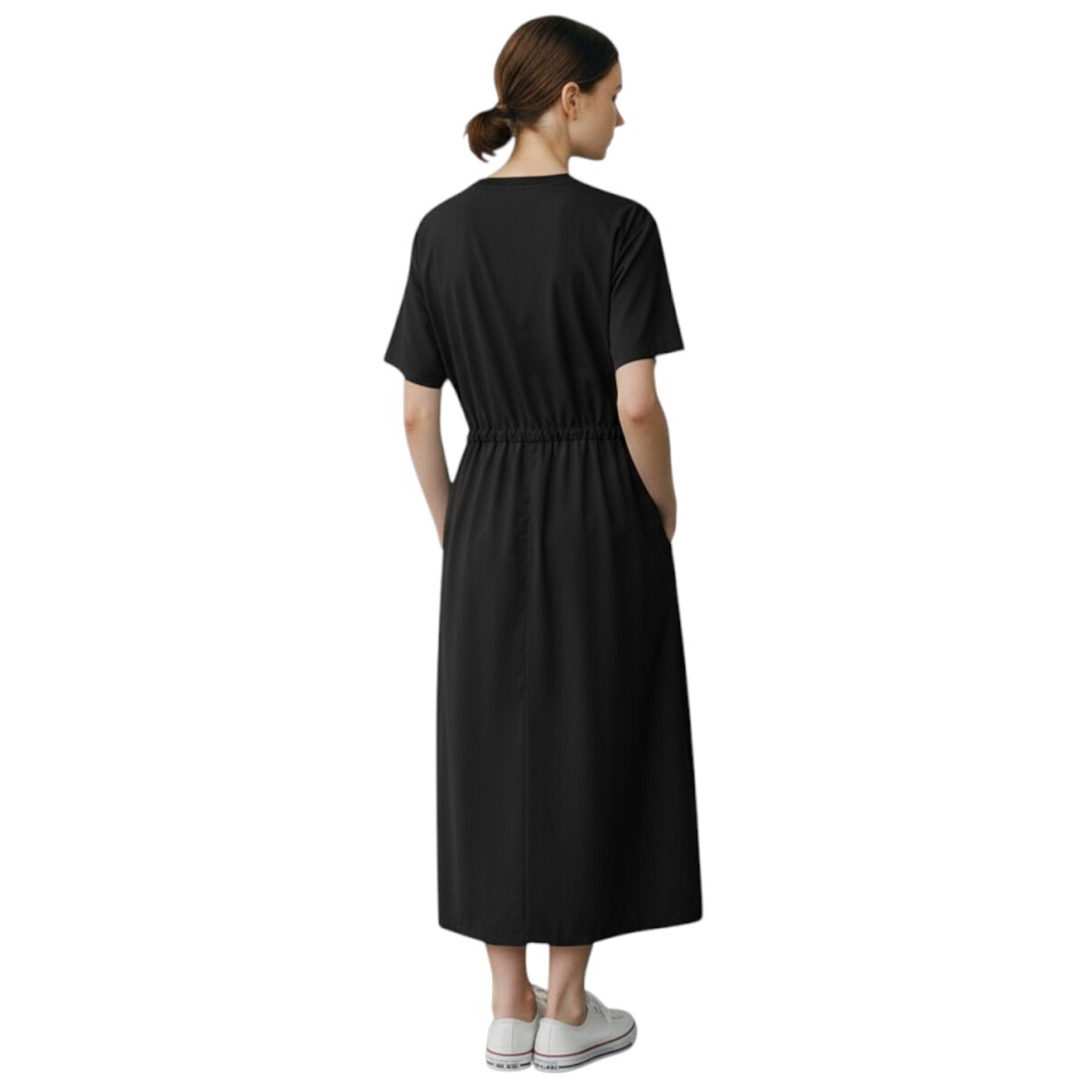 네파 여성 우븐 롱 원피스 - 블랙, XL