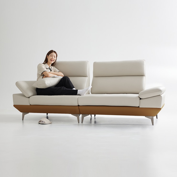 UND 에디션 NA10 천연 통가죽 스윙 소파 3.5인