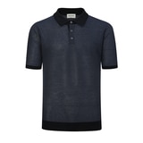 브렌우드 남성 반소매 니트 폴로 - 네이비, XL