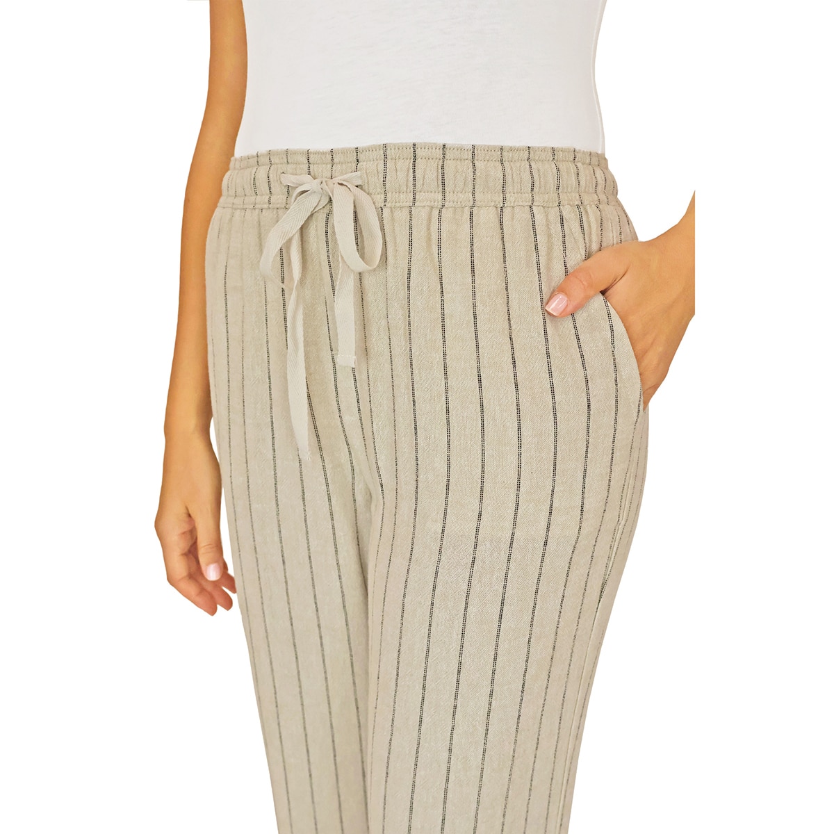 브릭스 여성 리넨 팬츠 - 탠, L