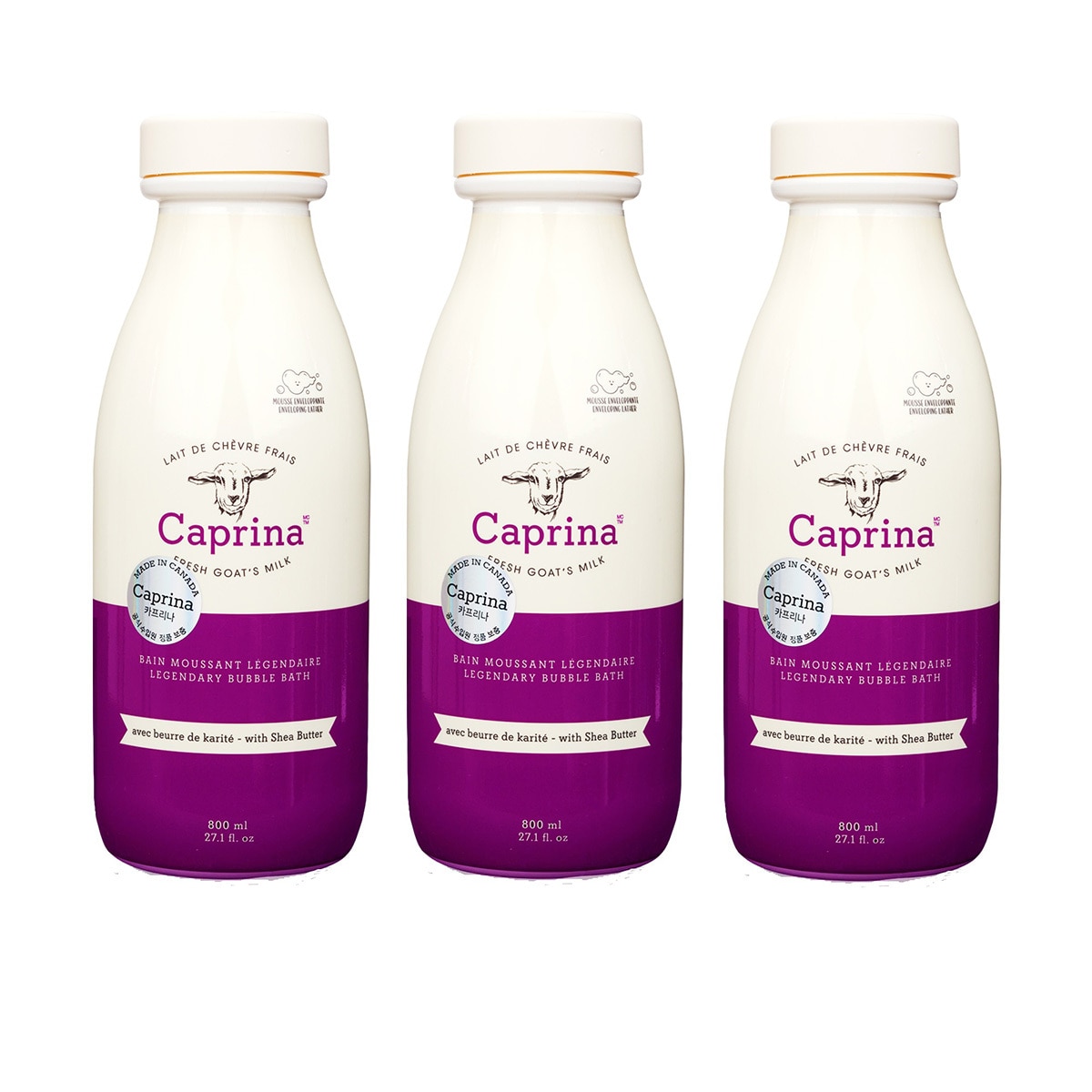 카프리나 산양밀크 버블배쓰(시어버터향) 800ml X 3