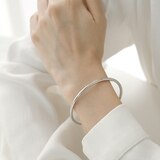 론드 오로 뱅글 팔찌 - 화이트 골드