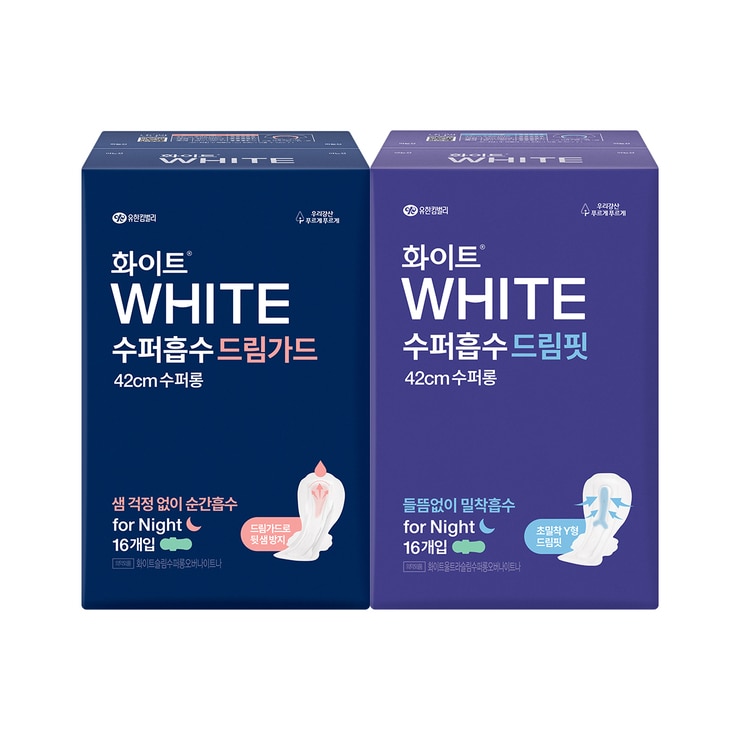 화이트 수퍼흡수 드림가드 / 드림핏 수퍼롱 16 x 4