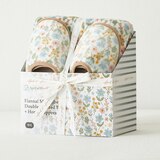 April At Home 플란넬 극세사 담요 슬리퍼 선물세트 - 루미(블루멀티플라워)