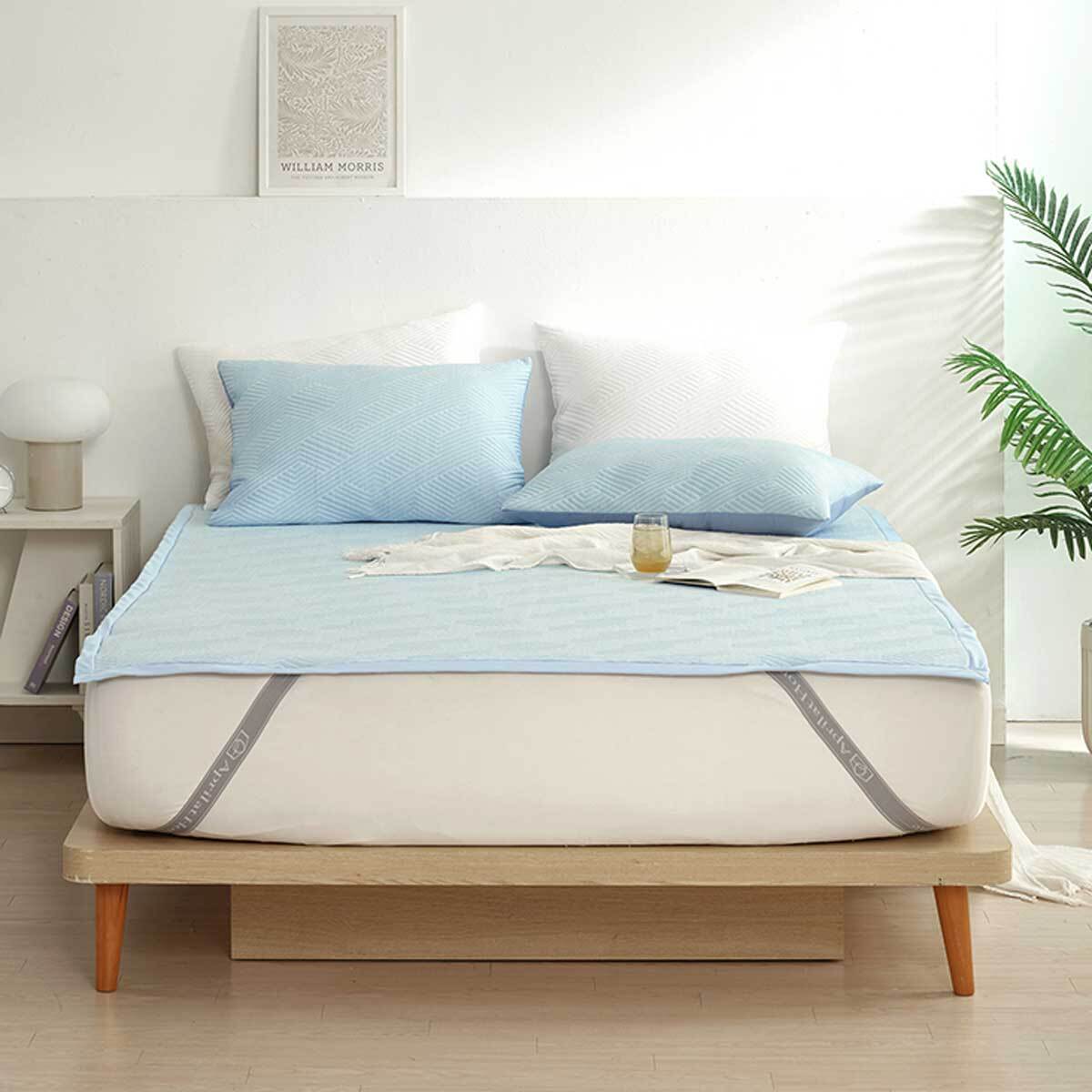 에이프릴엣홈 3중직 아이스 메쉬 패드 - 퀸, 블루