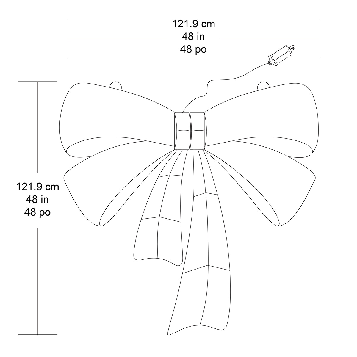 LED 크리스마스 리본 장식 122cm