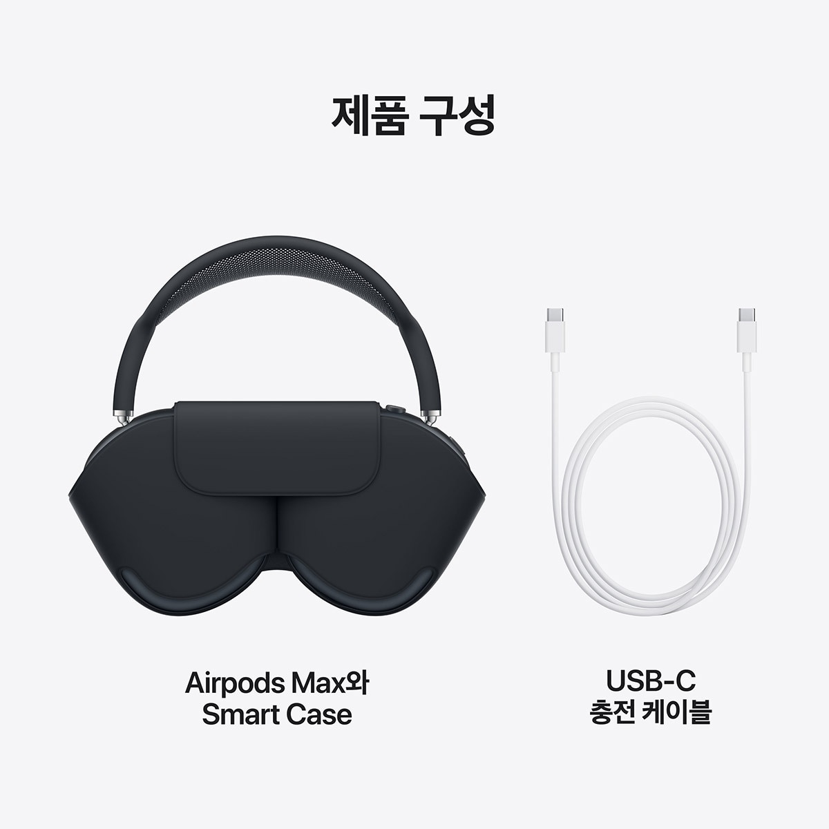 Apple 에어팟 맥스 헤드폰 C타입 미드나이트