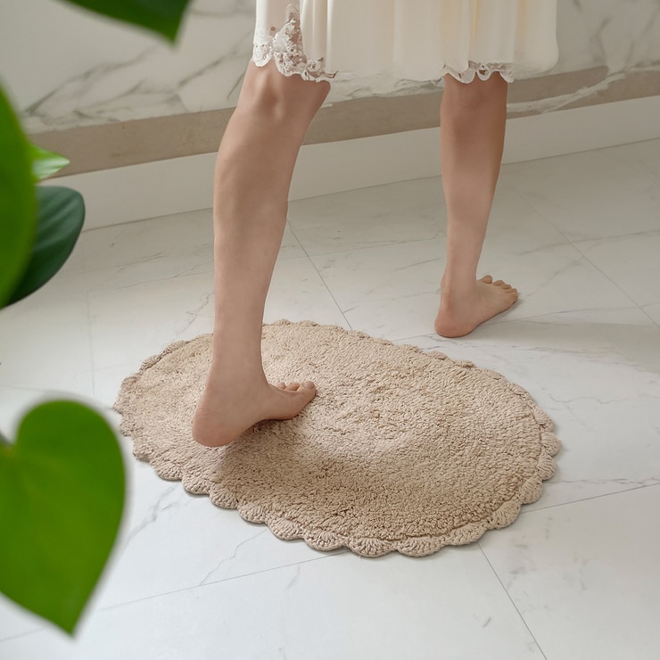 플로티나 순면 발매트 세트 2P - 50 x 70cm, 베이지+그레이