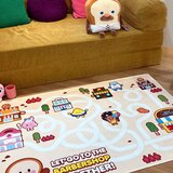한일카페트x브레드이발소 키즈 러그 100x150cm - 도로놀이 빌리지