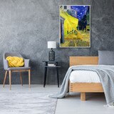 지클레 그림 액자 91x61cm - 고흐, 아를르의 포룸, 광장에 까페 테라스