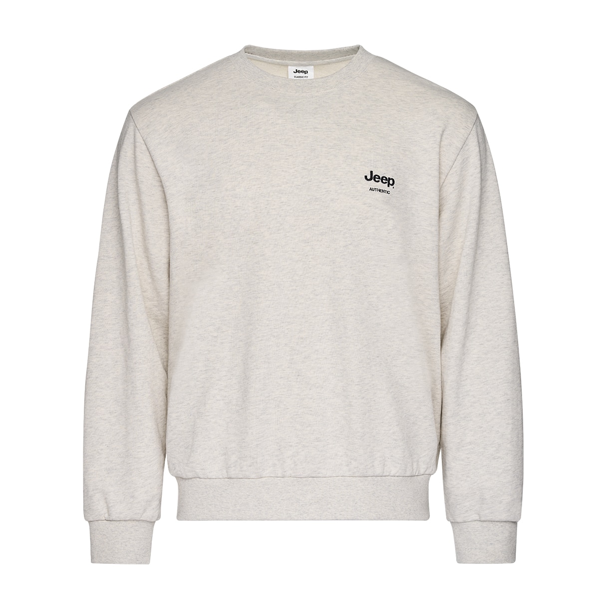 지프 남성 그래픽 긴소매 스웨트셔츠 - 오트밀