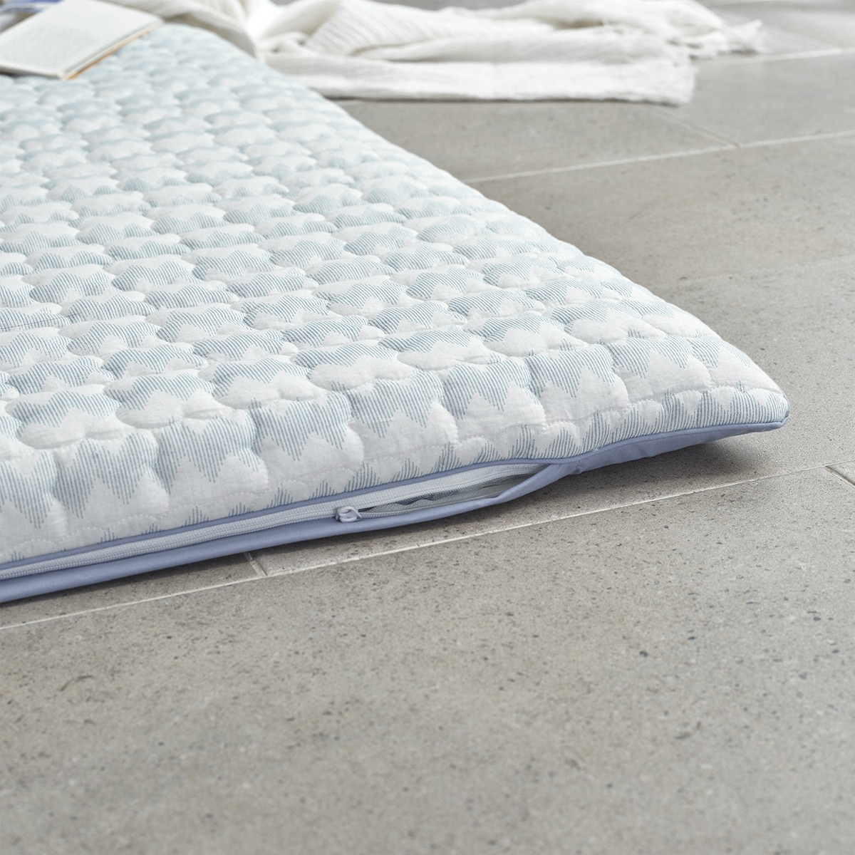 에이프릴앳홈 순면 누빔 워싱 면 요 - 퀸, 블루2(에보니)