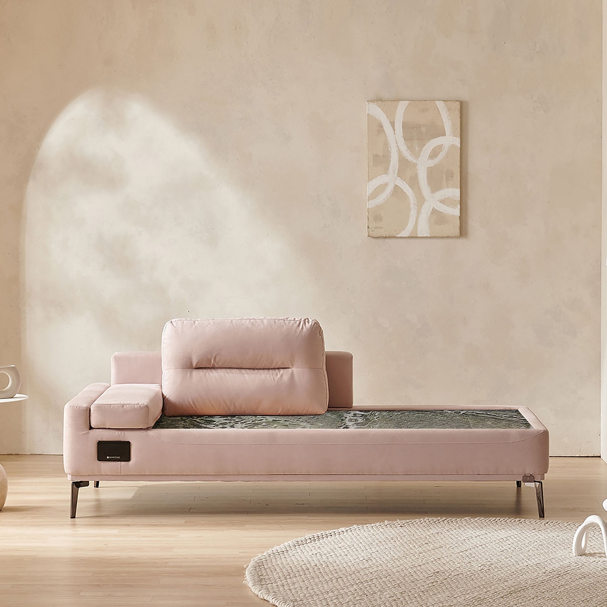 샘스톤 영스데이 돌소파 - 코랄핑크/우형, 취옥석