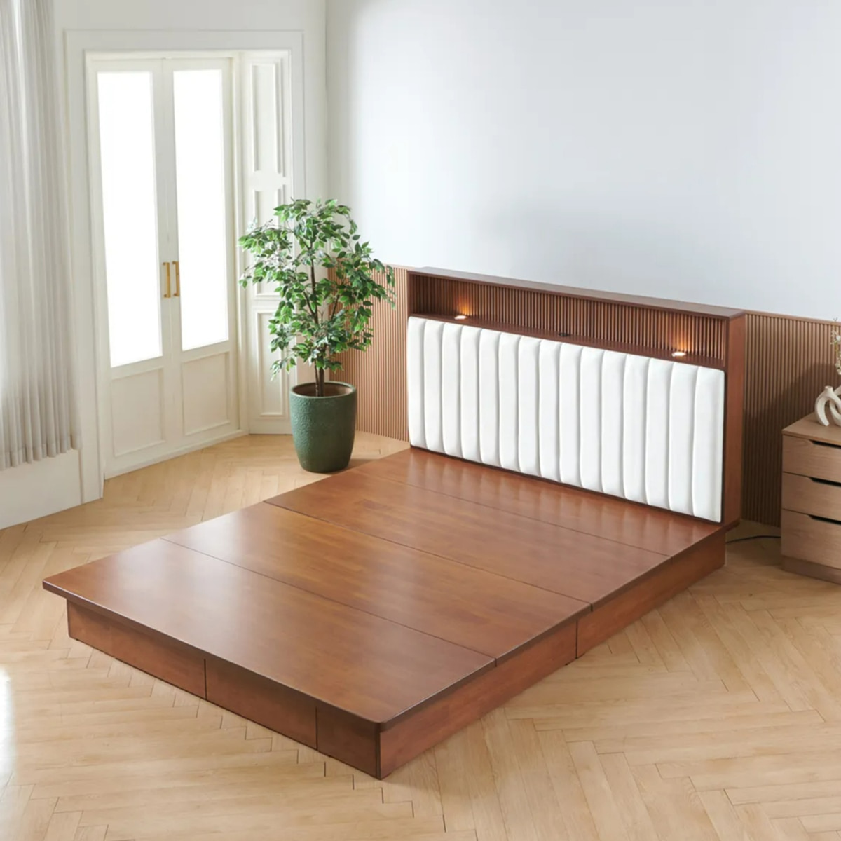 웨일슬립 루체 원목 침대프레임 - 라지킹