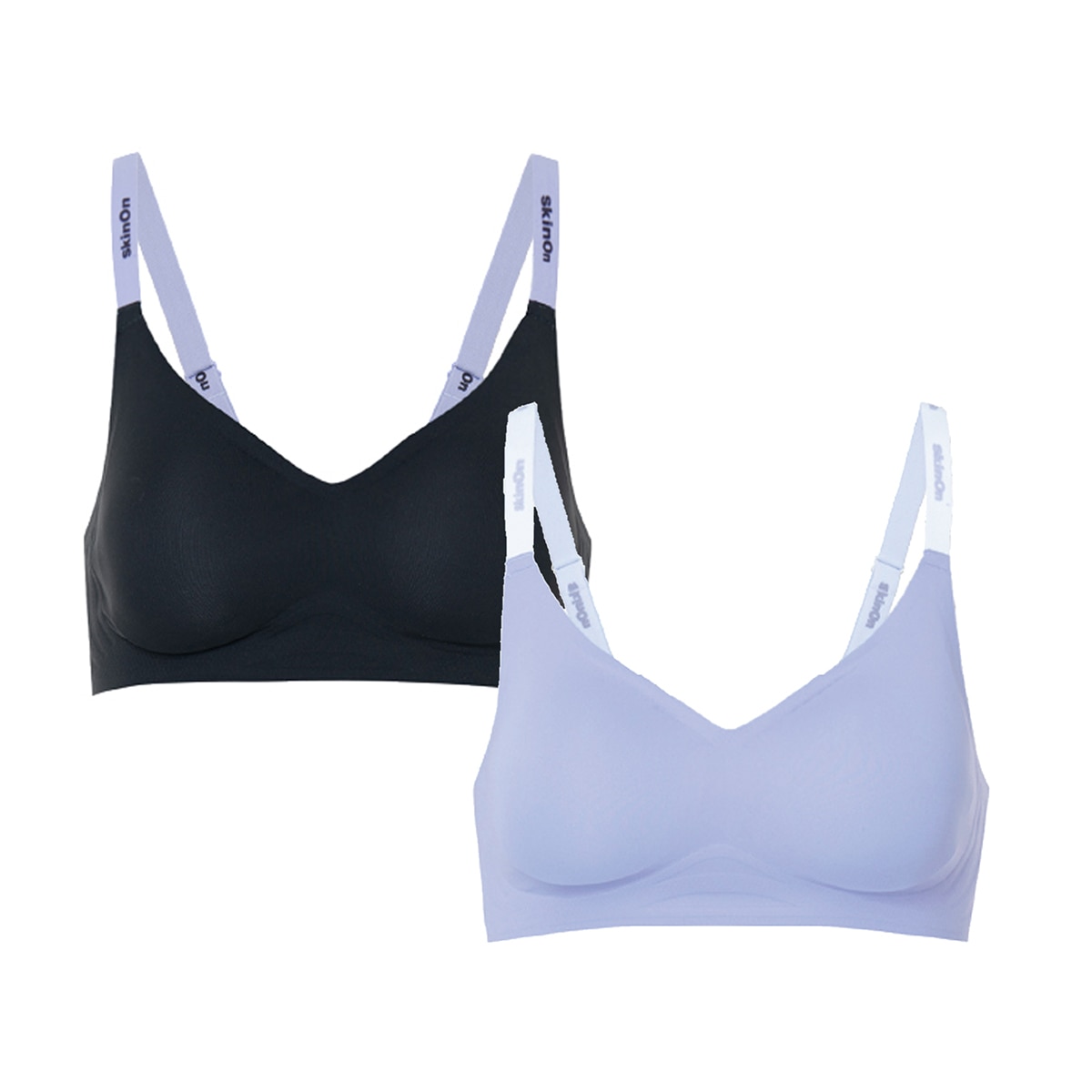 스킨온 여성 스포티 브라 2매 - 페리윙클/보이드블랙 스킨온 여성 스포티 브라 2매 - 페리윙클/보이드블랙