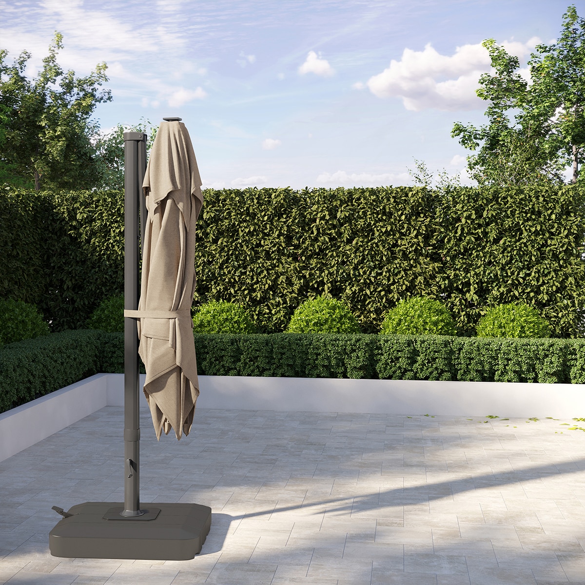 앳레저 LED 캔틸레버 우산 지름 3.0m,페블