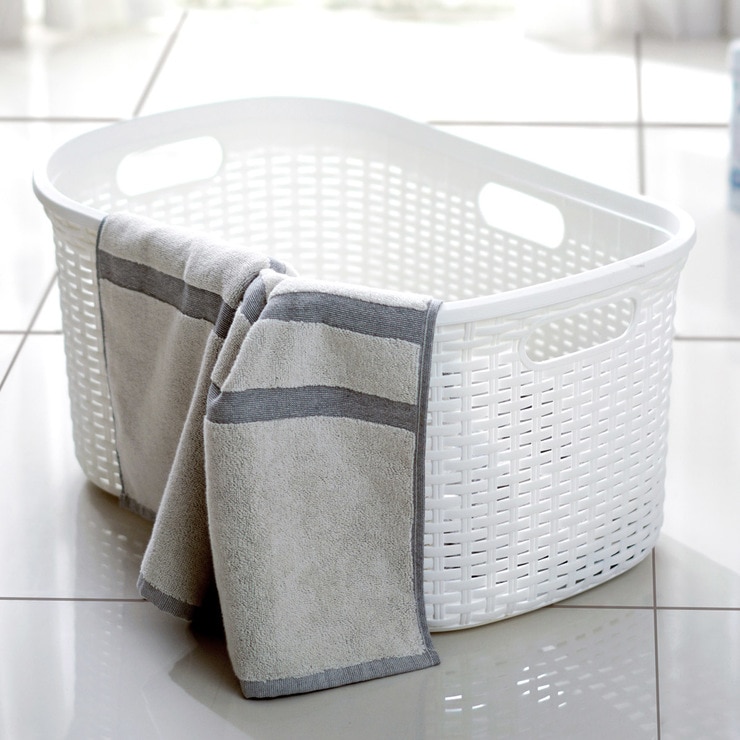 바스클립 오픈형 세탁물 바구니 세트 40L 2P - 화이트
