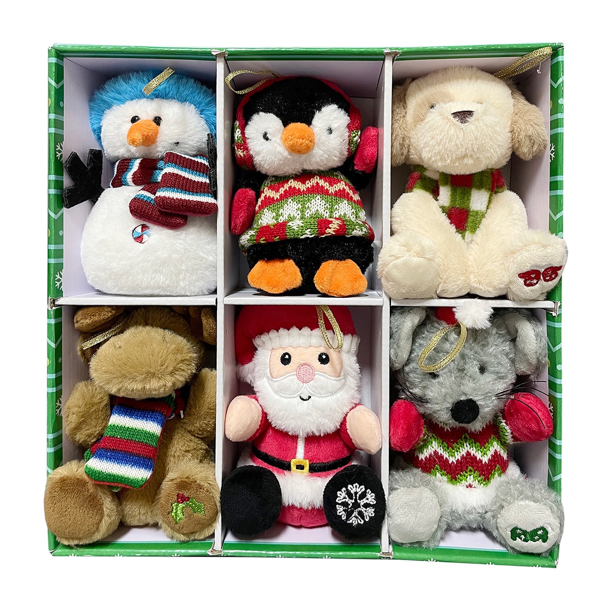 크리스마스 봉제인형 오너먼트 장식 6개 세트 - 세트 2 크리스마스 봉제인형 오너먼트 장식 6개 세트 - 세트 2