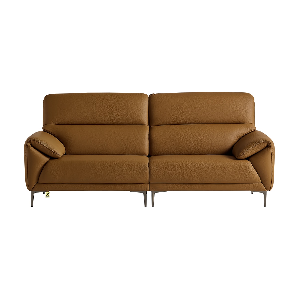 다우닝 데이지 전체 천연가죽 소파 3인 - 머드브라운