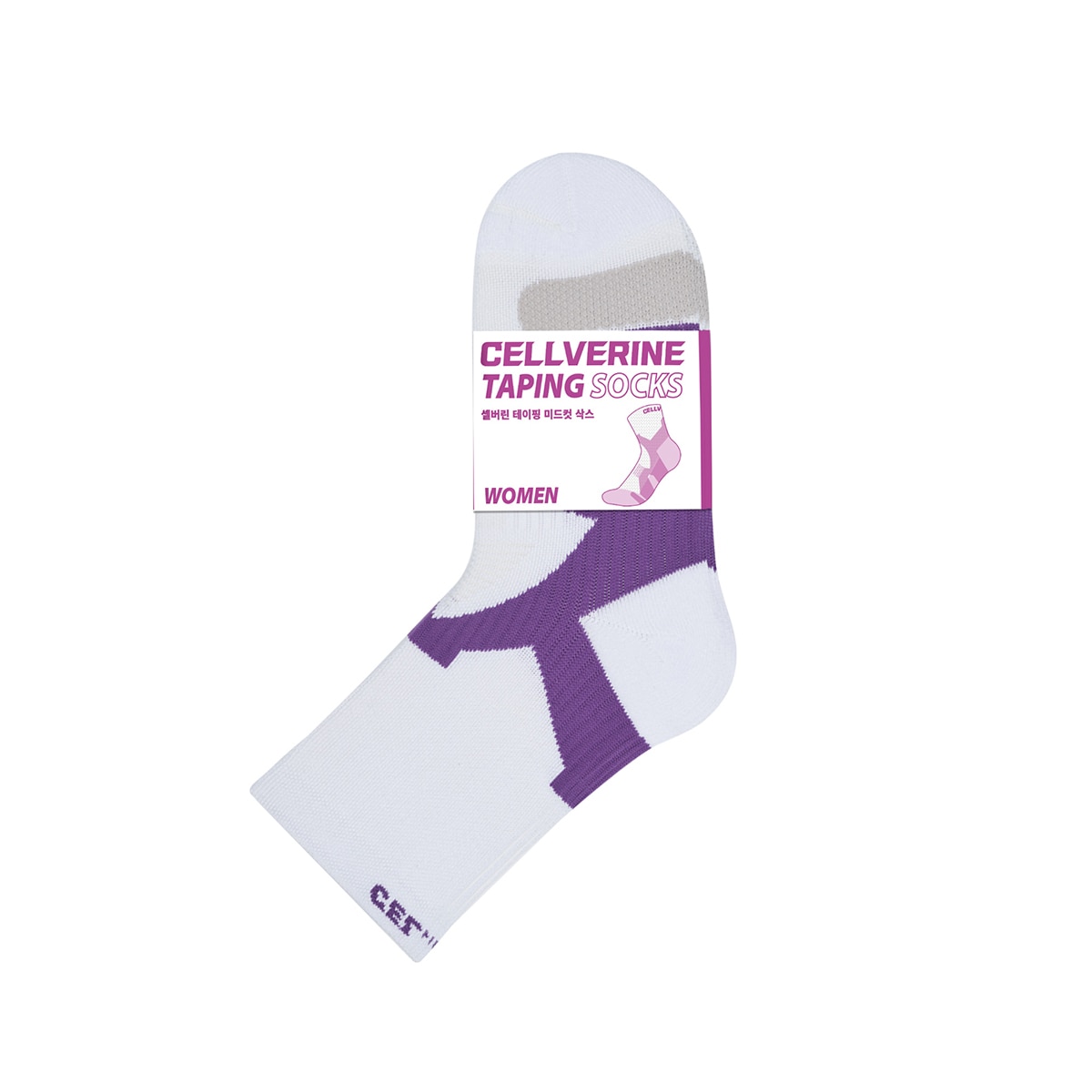 셀버린 테이핑 스포츠 양말 3족 - 화이트, M 셀버린 테이핑 스포츠 양말 3족 - 화이트, M