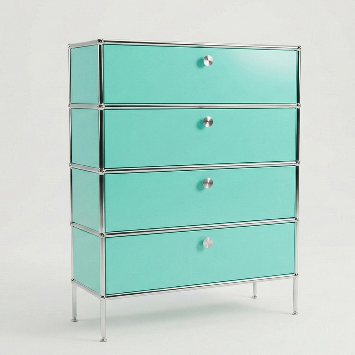 더원 모듈 4단 서랍장 - 민트