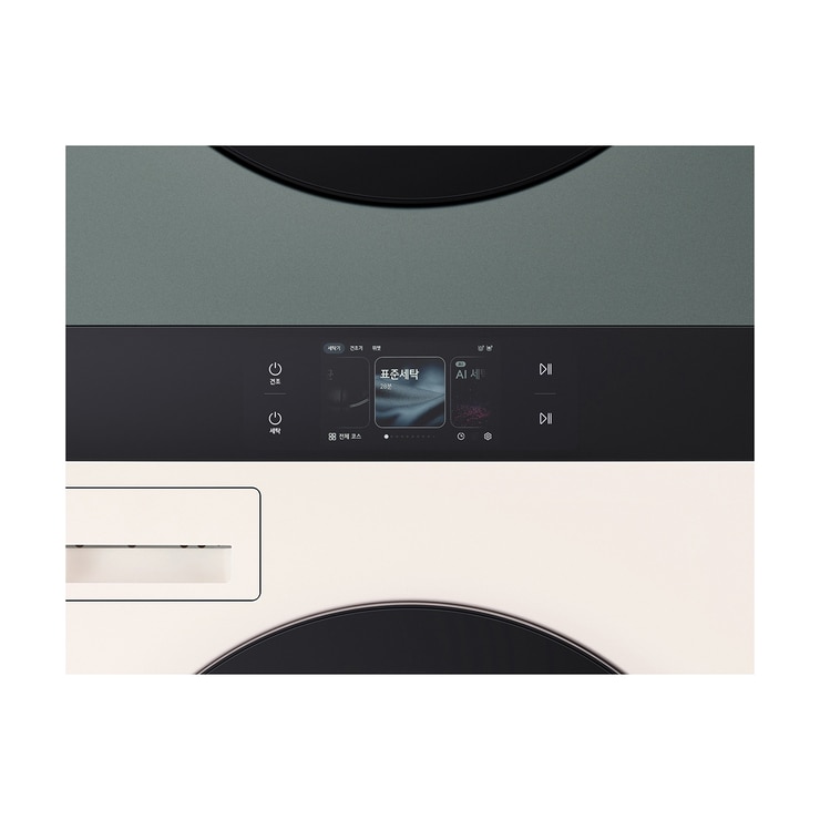 엘지 오브제 AI 워시타워 세탁 23kg&건조 23kg 베이지 그린