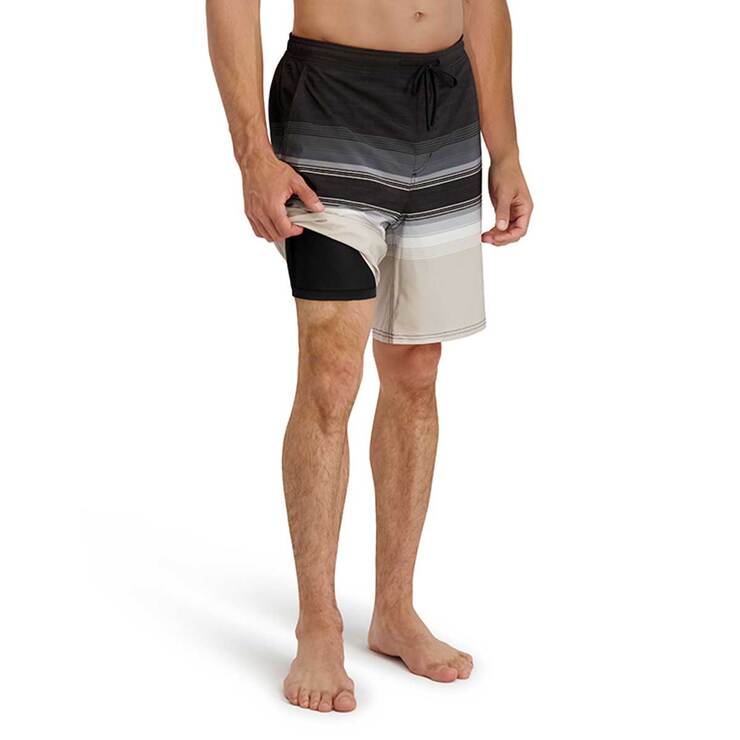 커클랜드 시그니춰 남성 반바지 수영복 - 블랙스트라이프