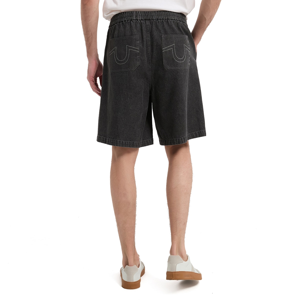 트루 릴리젼 남성 데님 반바지 - 그레이, S