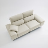 UND NA17 전체 천연 이태리 슈렁큰통가죽 3인 소파 - 크림