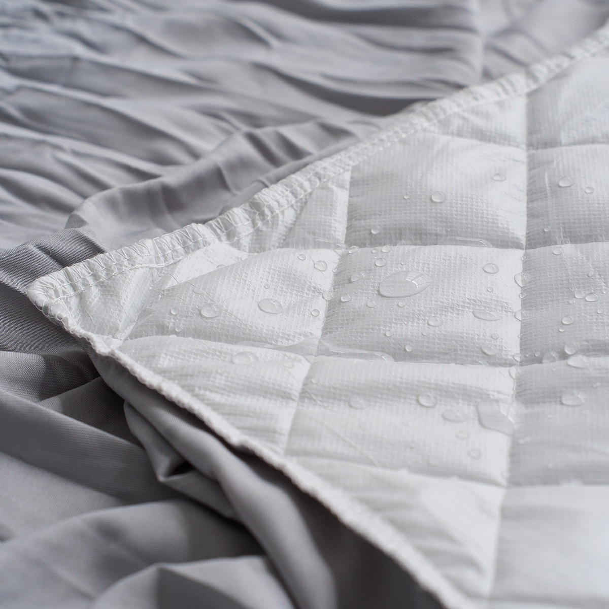 플로티나 방수 누빔 매트리스 커버 - 킹, 라이트 그레이